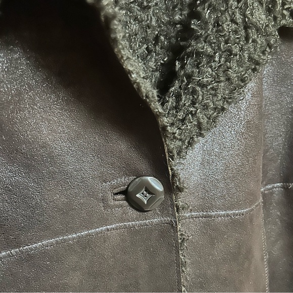 Bernardo Dark Brown Button Down Jacket Faux Suede - Picture 4 of 7